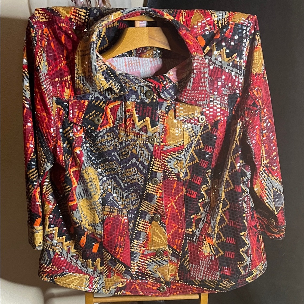 Ruby Rd. Multicolor Patterned Jacket - image 1